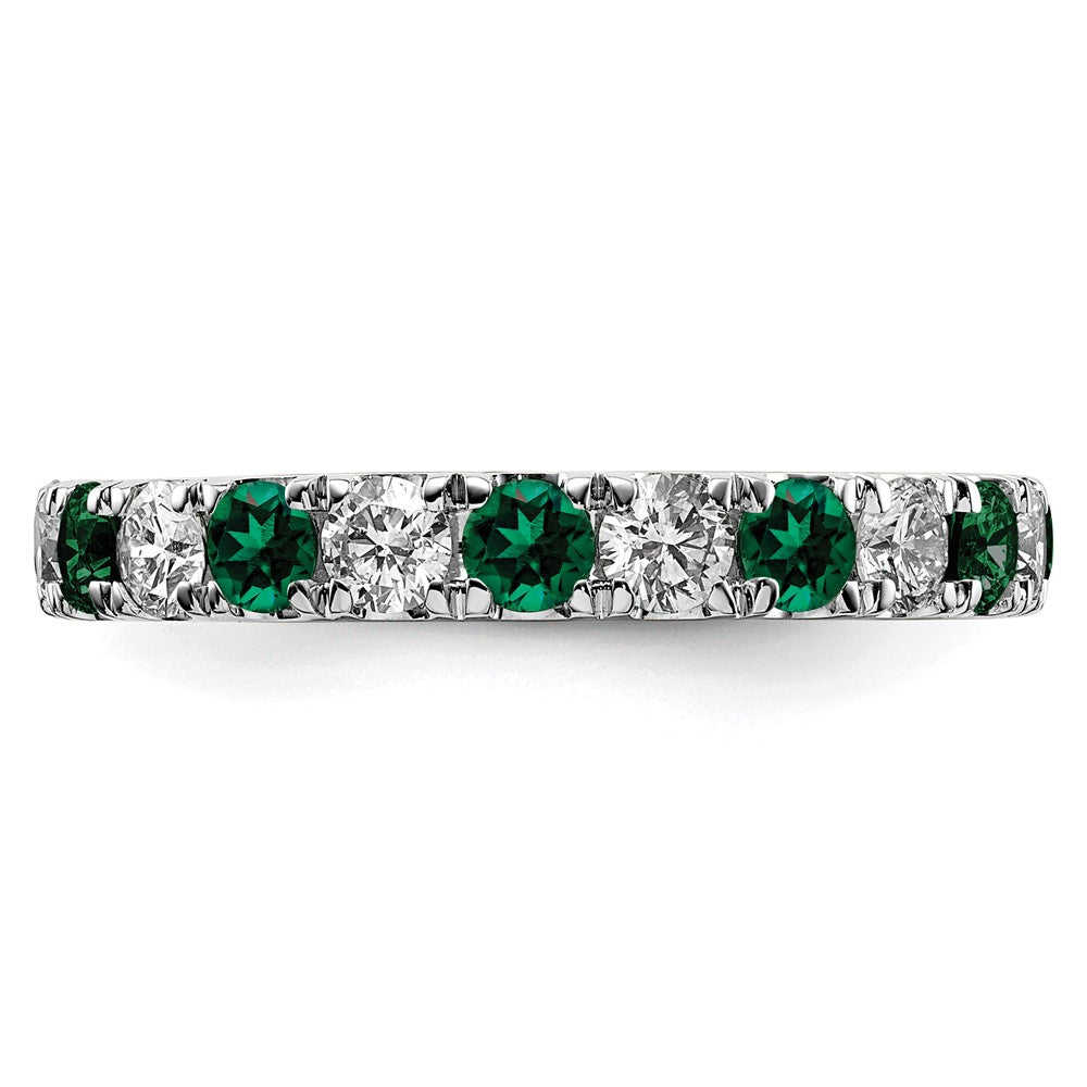 Lab Grown Diamond & Created Emerald Eternity Band