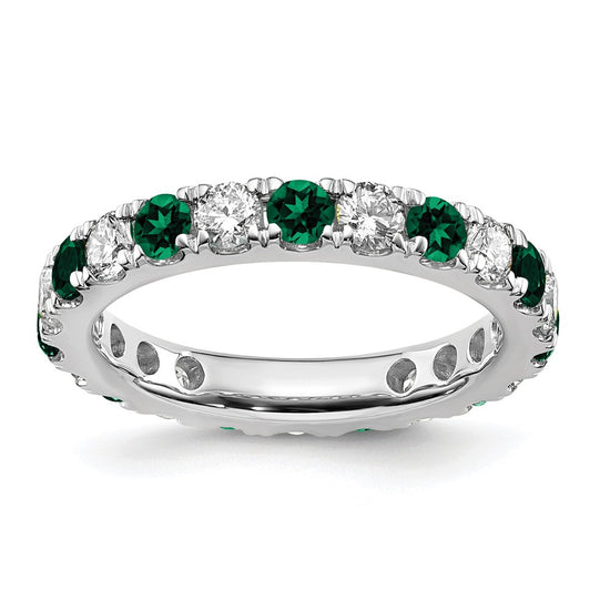 Lab Grown Diamond & Created Emerald Eternity Band