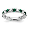 Lab Grown Diamond & Created Emerald Eternity Band