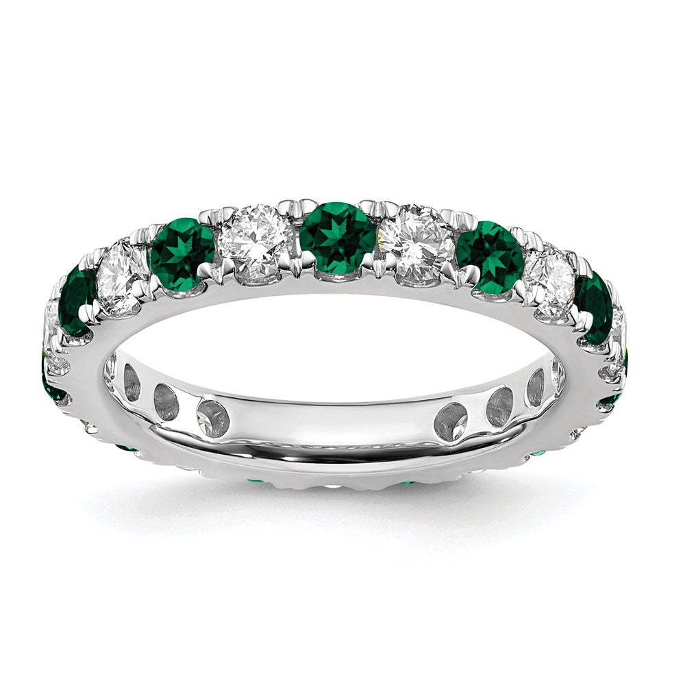Lab Grown Diamond & Created Emerald Eternity Band