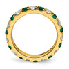 Lab Grown Diamond & Created Emerald Eternity Band