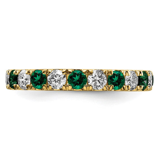 Lab Grown Diamond & Created Emerald Eternity Band