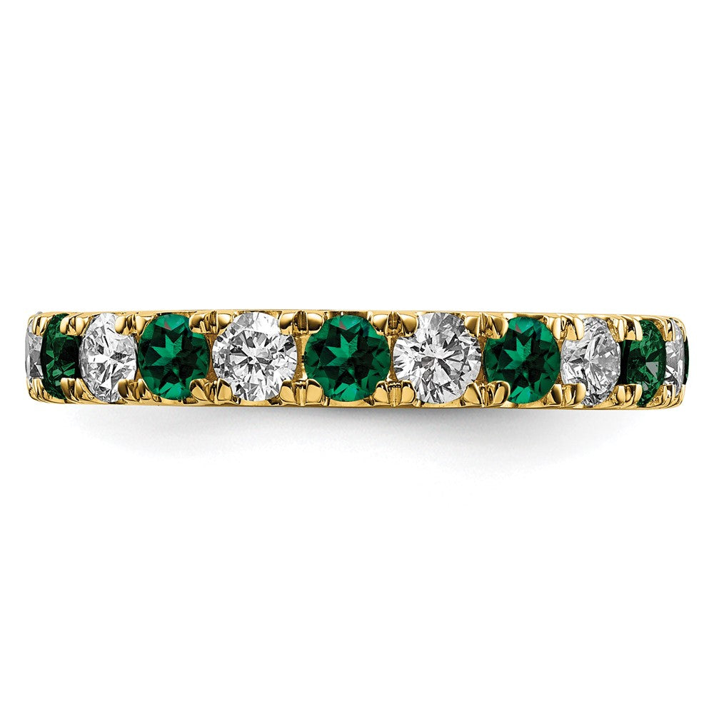 Lab Grown Diamond & Created Emerald Eternity Band
