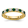 Lab Grown Diamond & Created Emerald Eternity Band