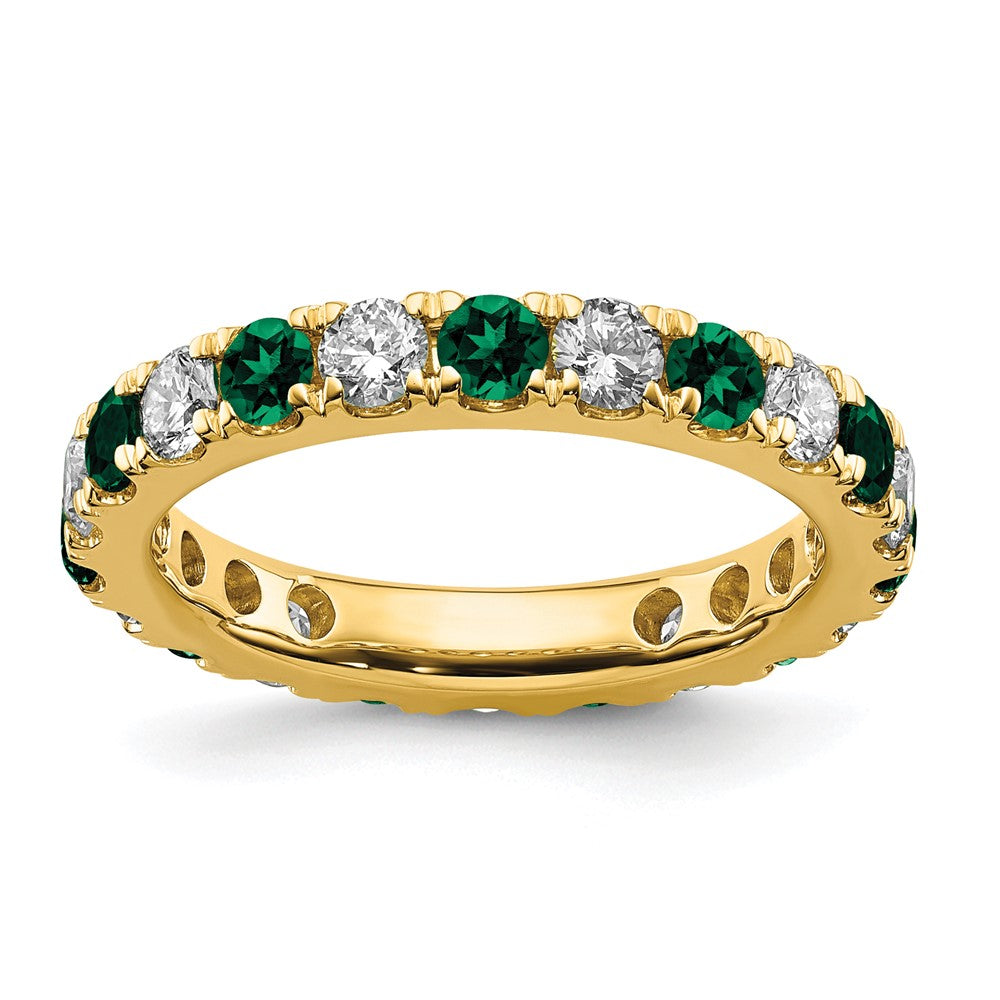 Lab Grown Diamond & Created Emerald Eternity Band