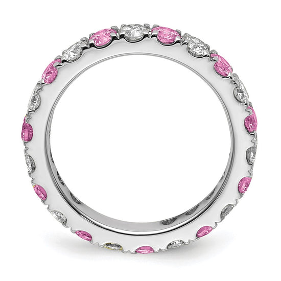 Lab Grown Diamond & Gemstone Eternity Band