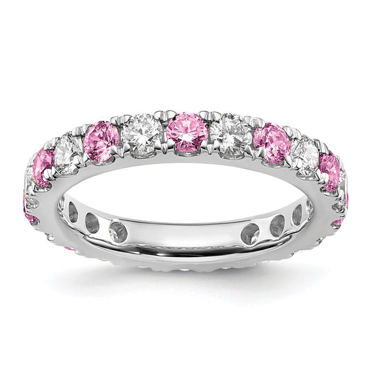 Lab Grown Diamond & Gemstone Eternity Band