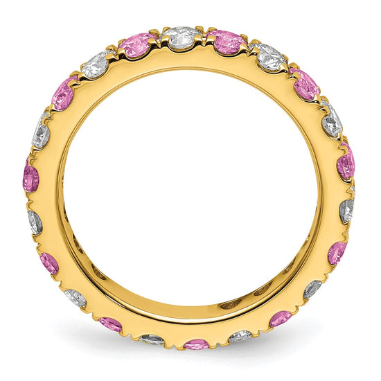 Lab Grown Diamond & Gemstone Eternity Band