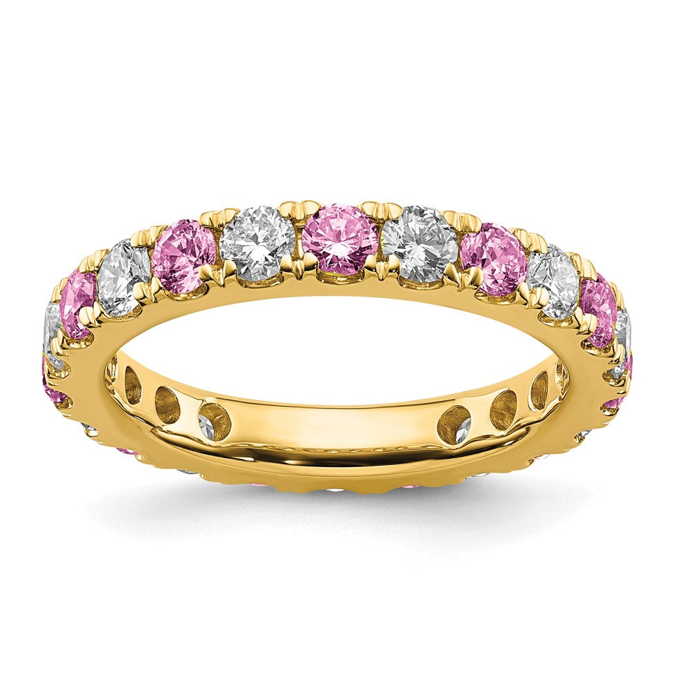 Lab Grown Diamond & Gemstone Eternity Band