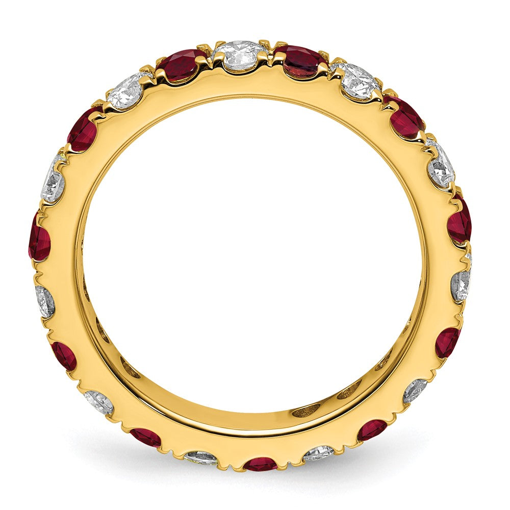 Lab Grown Diamond & Created Ruby Eternity Band