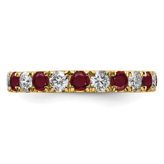 Lab Grown Diamond & Created Ruby Eternity Band