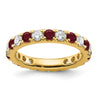 Lab Grown Diamond & Created Ruby Eternity Band