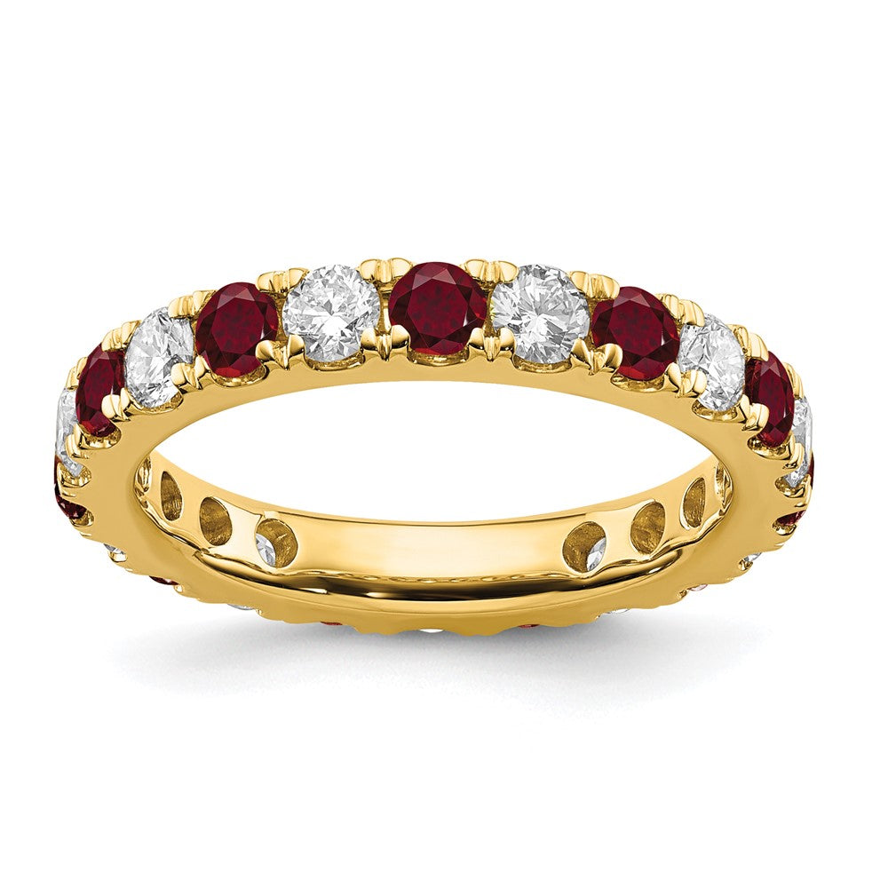 Lab Grown Diamond & Created Ruby Eternity Band