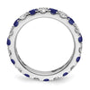 Lab Grown Diamond & Created Blue Sapphire Eternity Band