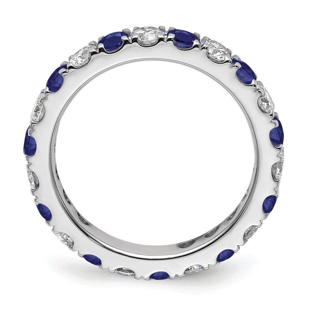 Lab Grown Diamond & Created Blue Sapphire Eternity Band