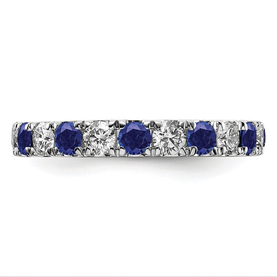 Lab Grown Diamond & Created Blue Sapphire Eternity Band