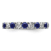 Lab Grown Diamond & Created Blue Sapphire Eternity Band