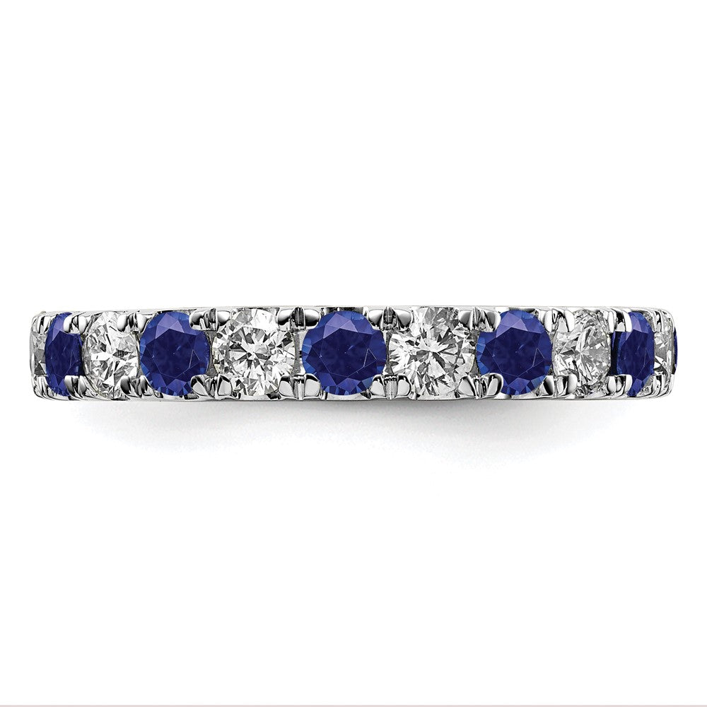 Lab Grown Diamond & Created Blue Sapphire Eternity Band
