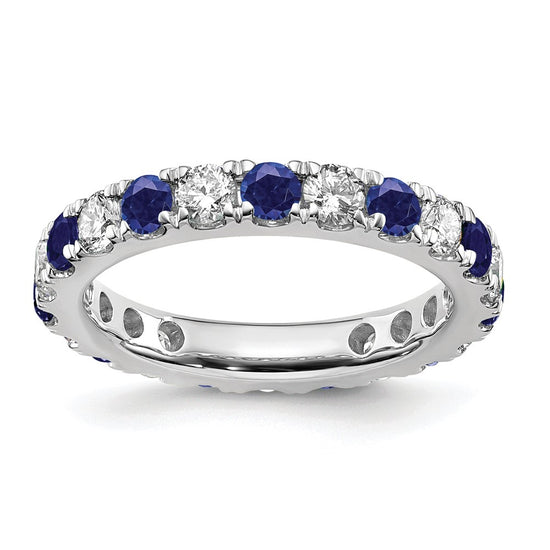 Lab Grown Diamond & Created Blue Sapphire Eternity Band