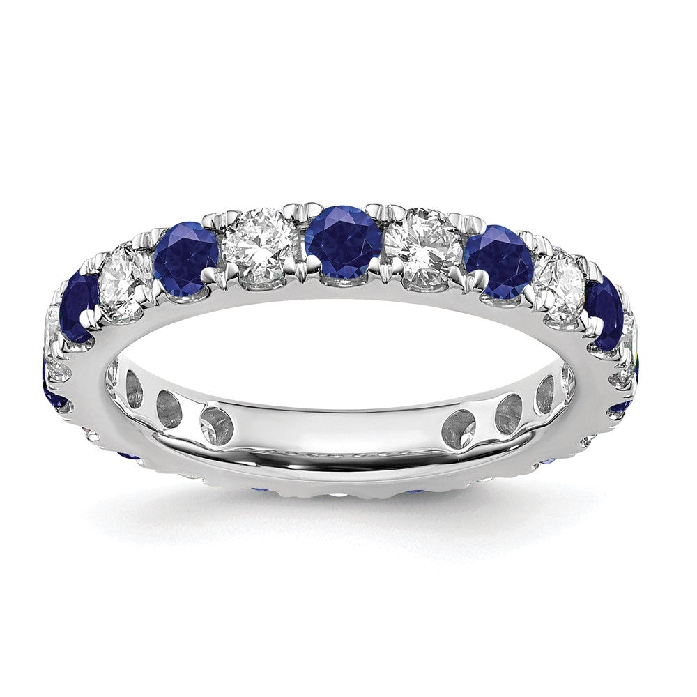 Lab Grown Diamond & Created Blue Sapphire Eternity Band