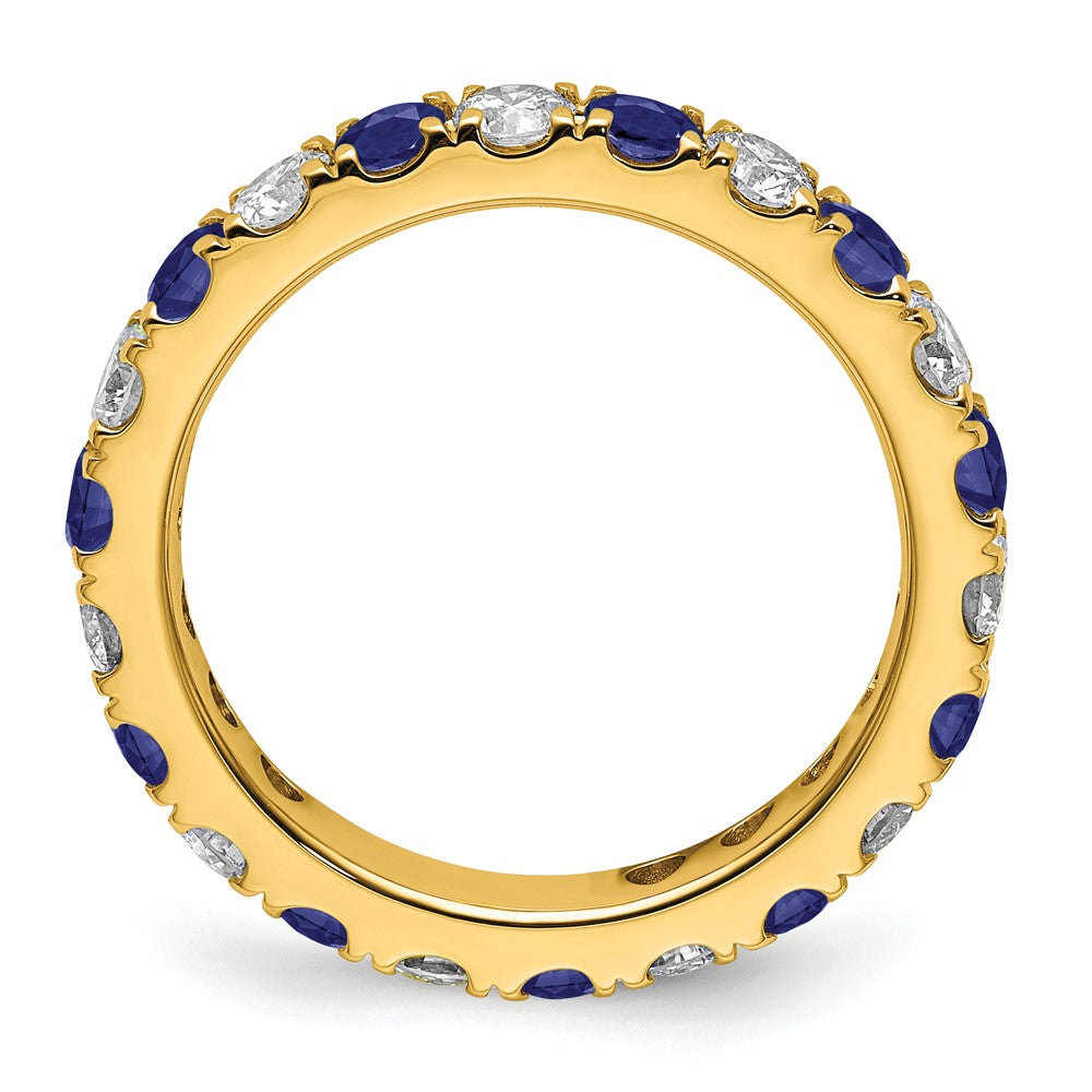 Lab Grown Diamond & Created Blue Sapphire Eternity Band