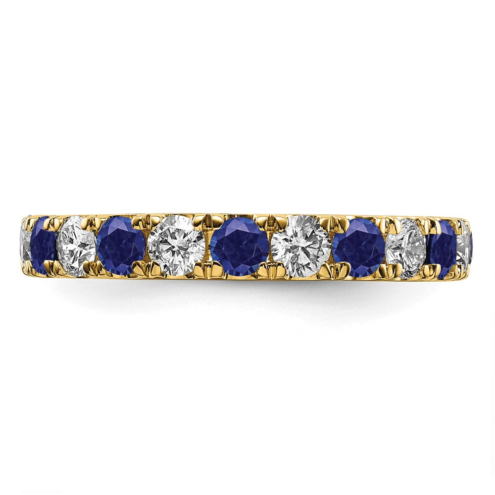 Lab Grown Diamond & Created Blue Sapphire Eternity Band