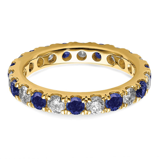 Lab Grown Diamond & Created Blue Sapphire Eternity Band