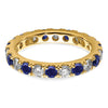 Lab Grown Diamond & Created Blue Sapphire Eternity Band