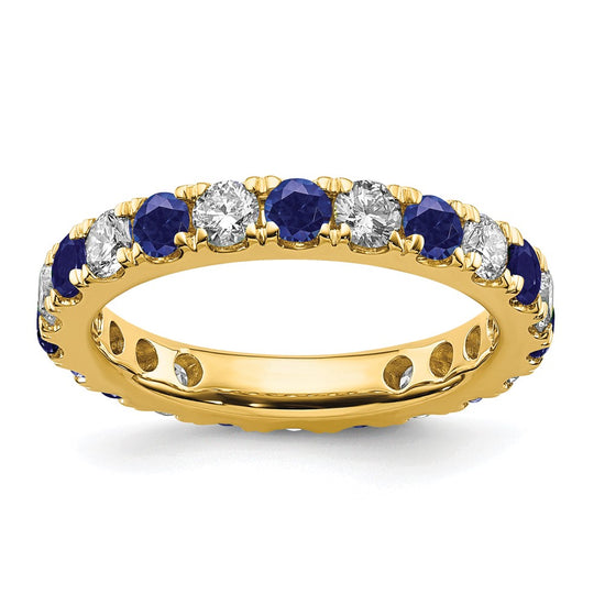 Lab Grown Diamond & Created Blue Sapphire Eternity Band