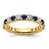 Lab Grown Diamond & Created Blue Sapphire Eternity Band