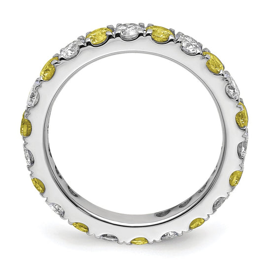 Lab Grown Diamond & Created Blue Sapphire Eternity Band