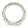 Lab Grown Diamond & Created Blue Sapphire Eternity Band
