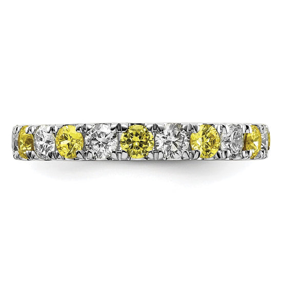 Lab Grown Diamond & Created Blue Sapphire Eternity Band