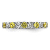 Lab Grown Diamond & Created Blue Sapphire Eternity Band