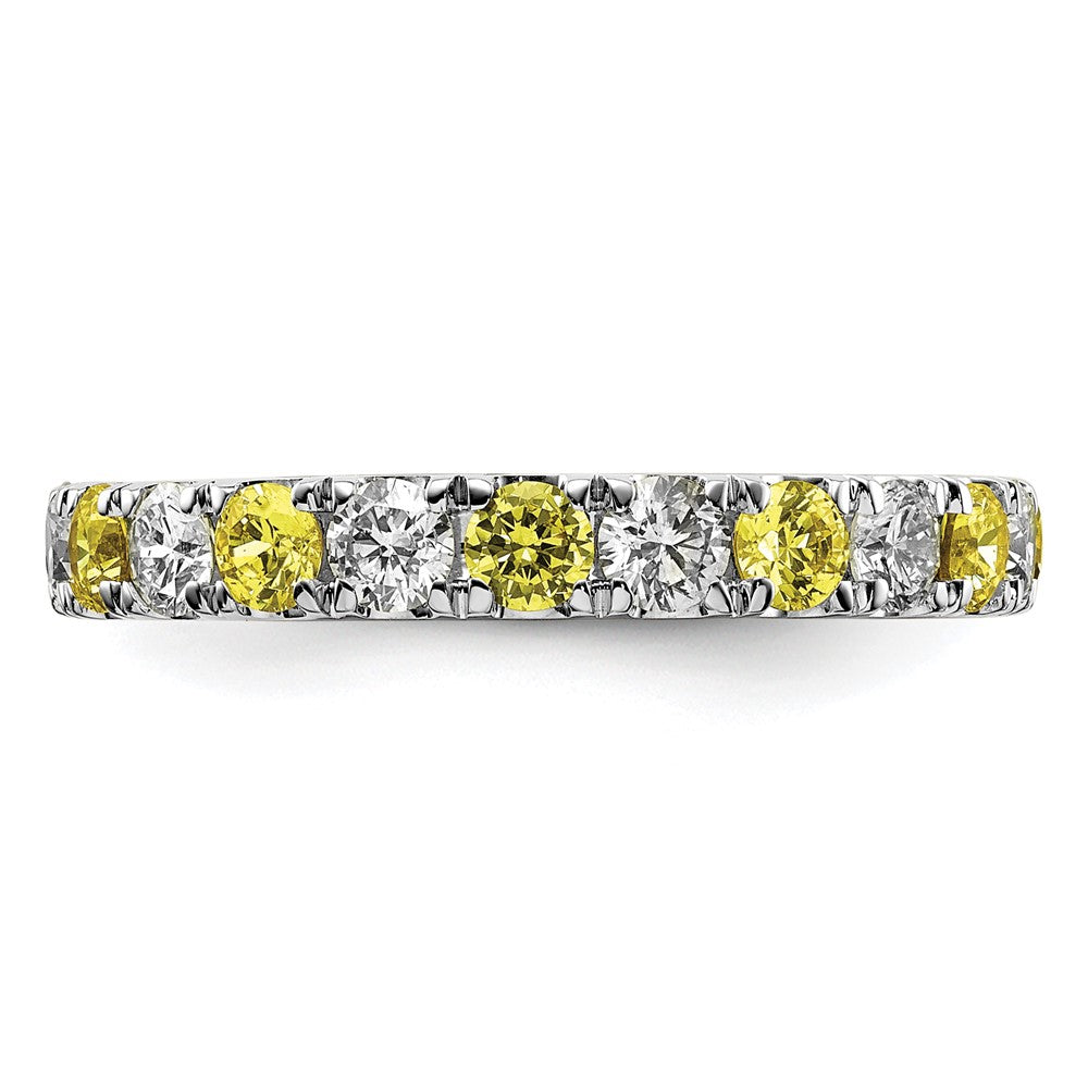 Lab Grown Diamond & Created Blue Sapphire Eternity Band