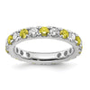 Lab Grown Diamond & Created Blue Sapphire Eternity Band