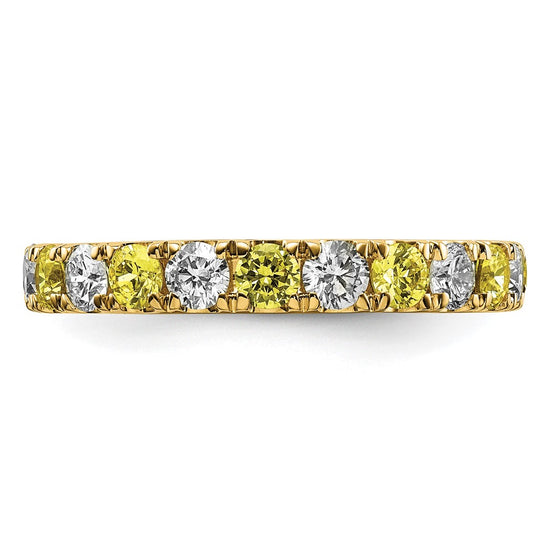 Lab Grown Diamond & Created Blue Sapphire Eternity Band