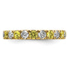 Lab Grown Diamond & Created Blue Sapphire Eternity Band