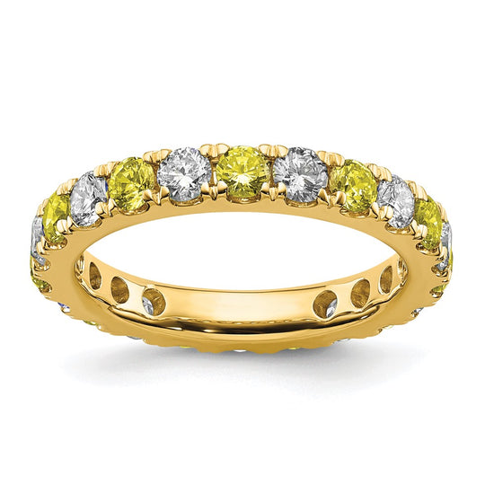 Lab Grown Diamond & Created Blue Sapphire Eternity Band