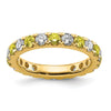 Lab Grown Diamond & Created Blue Sapphire Eternity Band