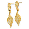 14k Polished Diamond-Cut Filigree Swirl Dangle Post Earrings