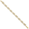 14k with White Rhodium Butterfly 7 inch Bracelet