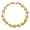 14k Polished Assorted Sea Shell Theme 7.5 inch Bracelet