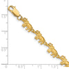 14K Satin Diamond-cut Elephant 7 inch Bracelet
