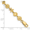 14K Diamond-cut Starfish/Sand Dollar/Shell 7 inch Bracelet