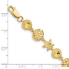 14K Diamond-cut Sea Life 7 inch Bracelet