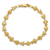 14k Polished and Textured Sea Life 7 inch Bracelet