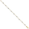 14k Two-tone Diamond-cut Puffed Stars and Oval Link 7.25 inch Bracelet