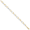 14K and White Rhodium Oval Link 7 inch Bracelet