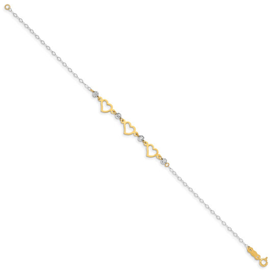 Gold Polished Heart Bracelets